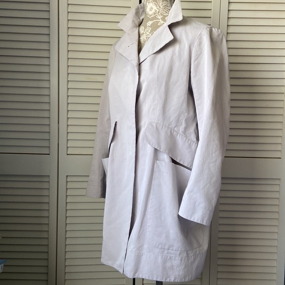 Jil Sander Trench Mac Car Coat Light Gray Lilac 36 Small - Picture 3 of 17